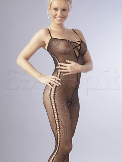Catsuit Spalline Nero Rete