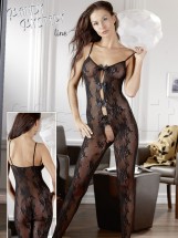 Bodystocking Catsuit Aperta Nero Rete