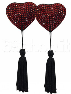 Copricapezzoli Cuore Nero Rosso 